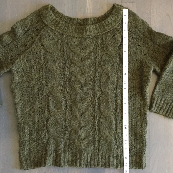 LOFT Cable Knit Exposed Seams 3/4 Sleeve Pullover Sweater, size Medium ❤️ - Picture 11 of 13